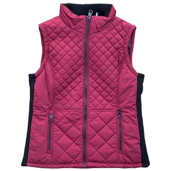 Andrew Marc Women’s Quilted Red Berry Vest size Small NWOT - Picture 2 of 6
